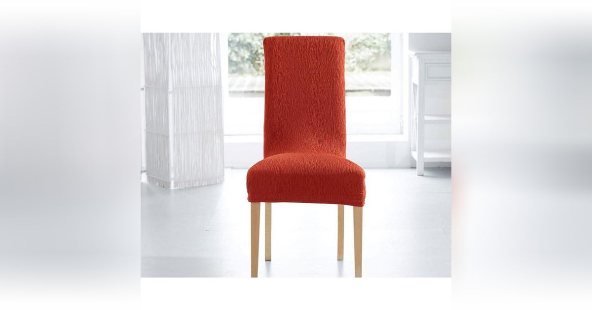 Housse De Chaise Extensible Tissage En Relief Terracotta Modalova