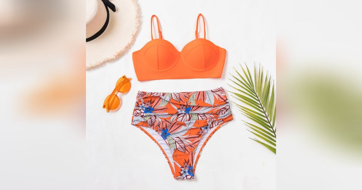 Bikini Al Atoire Imprim Tropical Push Up Taille Haute Modalova