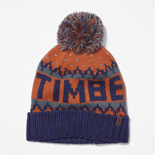 Bonnet tricoté à revers avec logo en orange, , orange - Timberland - Modalova