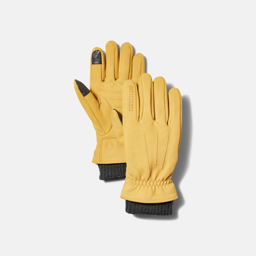 Gants en cuir à poignets côtelés en jaune, , jaune, Taille: L - Timberland - Modalova