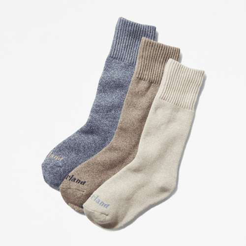 Coffret de 3 paires de chaussettes en bleu/vert/beige, , Beige, Taille: L - Timberland - Modalova