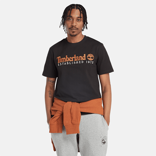 T-shirt brodé Established 1973 en noir, , noir, Taille: L - Timberland - Modalova