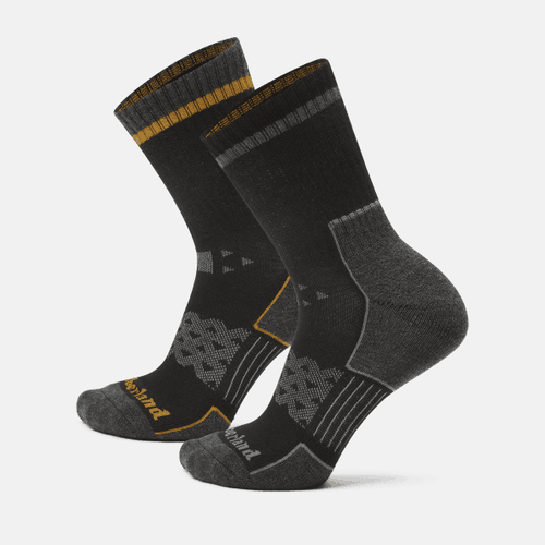 Lot de 2 paires de chaussettes mi-mollet CoolMax semi-rembourrées en noir, noir, Taille: L - Timberland - Modalova