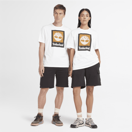 T-shirt à logo en relief unisexe en blanc/noir, blanc, Taille: 3XL - Timberland - Modalova