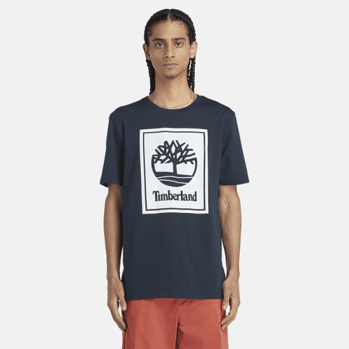 T-shirt à logo bloc en bleu marine, , bleu marine, Taille: 3XL - Timberland - Modalova