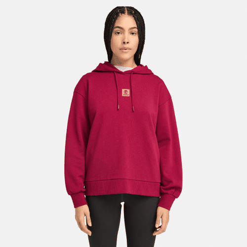 Sweat à capuche à envers bouclé et logo Stack en rouge, , rouge, Taille: L - Timberland - Modalova