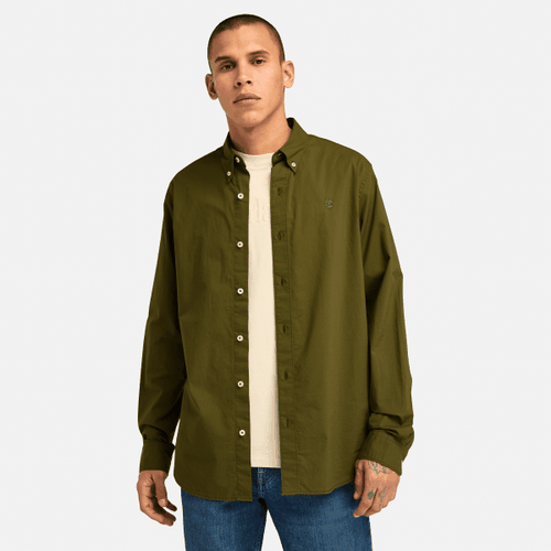 Chemise en popeline extensible à manches longues en vert, , vert, Taille: L - Timberland - Modalova