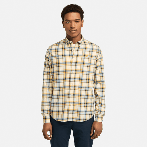 Chemise à carreaux en popeline extensible en beige, , beige, Taille: L - Timberland - Modalova