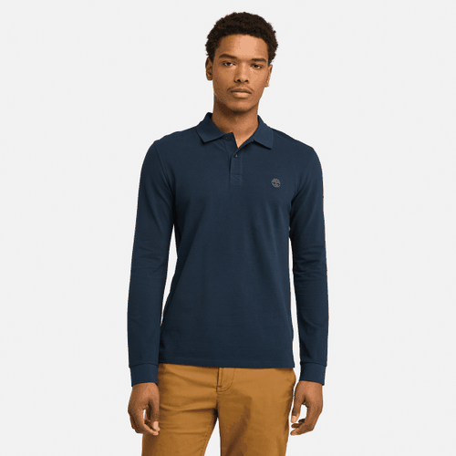 Polo en piqué à manches longues Millers River en bleu foncé, , bleu, Taille: 3XL - Timberland - Modalova