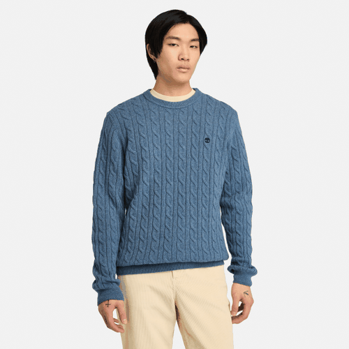 Pull torsadé à col rond Phillips Brook en bleu, , bleu, Taille: L - Timberland - Modalova