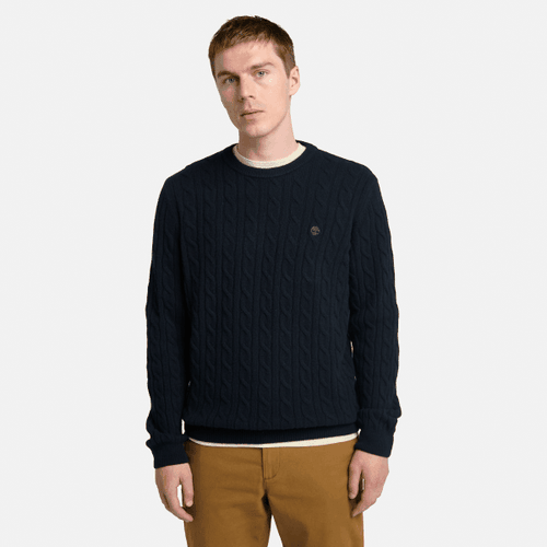 Pull torsadé à col rond Phillips Brook en bleu foncé, , bleu, Taille: L - Timberland - Modalova