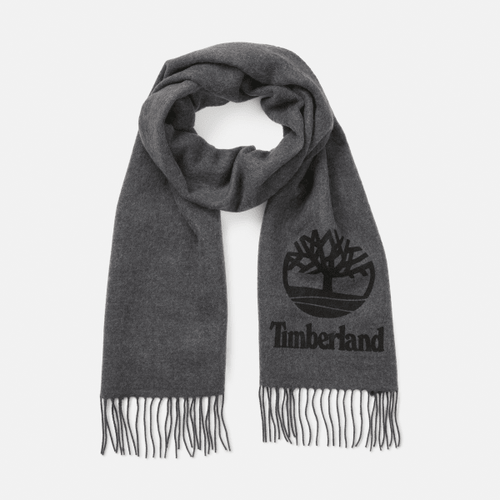 Écharpe en tissu tissé-teint avec logo imprimé en gris, , gris - Timberland - Modalova