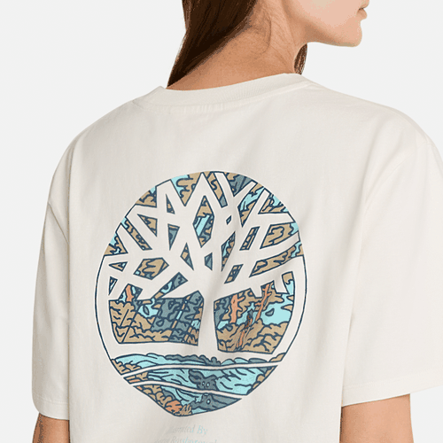 T-shirt à motif arbre dans le dos pour homme en blanc, blanc, Taille: L - Timberland - Modalova