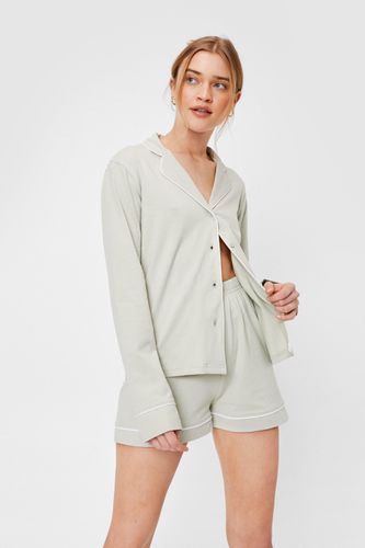 Pyjama Chemise & Short À Liseré Contrastant Mon Li-Seré M'Attend - - M - Nasty Gal - Modalova