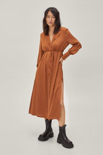 Dressing Gown Chemise Mi-Longue À Taille Nouée Et Décolleté Plongeant - - 34 - Nasty Gal - Modalova