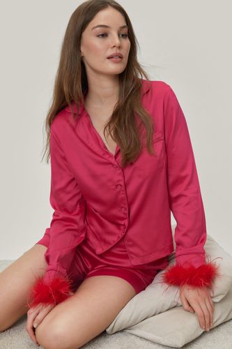 Pyjama Satiné Avec Plumes Fantaisie - - 32 - Nasty Gal - Modalova