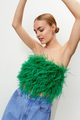 Corset Bandeau À Plumes - - 40 - Nasty Gal - Modalova