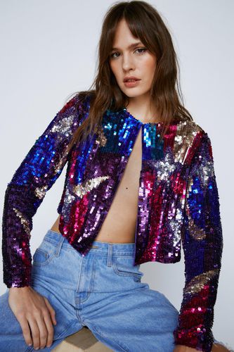 Veste À Paillettes Avec Formes D'Étoiles Et De Cœurs - - 34 - Nasty Gal - Modalova