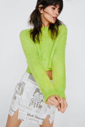 Pull Court Duveteux - Vert - L - Nasty Gal - Modalova