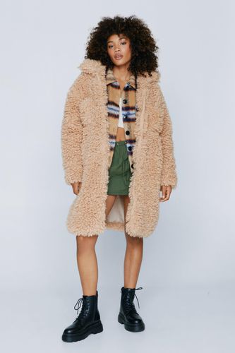 Manteau Long Oversize En Faux Mouton - - 36 - Nasty Gal - Modalova