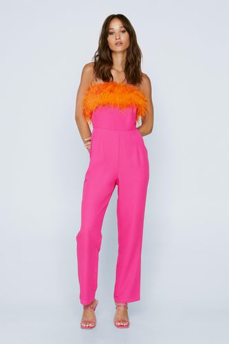 Petite - Combinaison Bandeau À Plumes - - 34 - Nasty Gal - Modalova