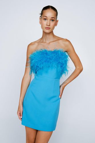 Mini Dressing Gown Bandeau À Bordure En Plumes - - 34 - Nasty Gal - Modalova