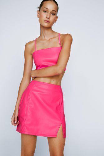 Mini Jupe Fendue En Similicuir - - 36 - Nasty Gal - Modalova