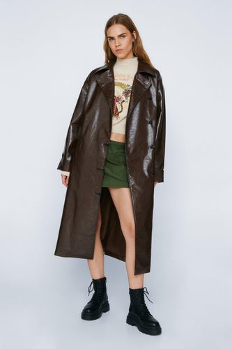 Manteau Long En Similicuir Premium - - 34 - Nasty Gal - Modalova