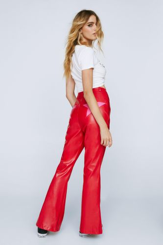 Pantalon Flare En Similicuir Imprimé Étoiles - - 36 - Nasty Gal - Modalova