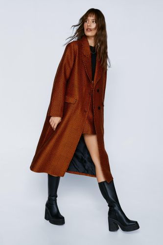 Manteau Premium Long À Chevrons - - 32 - Nasty Gal - Modalova