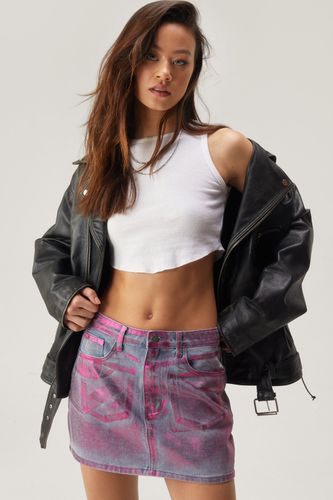 Metallic Coated Denim Mini Skirt - - 36 - Nasty Gal - Modalova