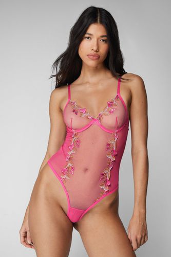 Floral Embriodery Lace Detail Lingerie Body - - S - Nasty Gal - Modalova