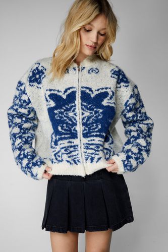 Jacquard Knitted Bomber Jacket - - L - Nasty Gal - Modalova