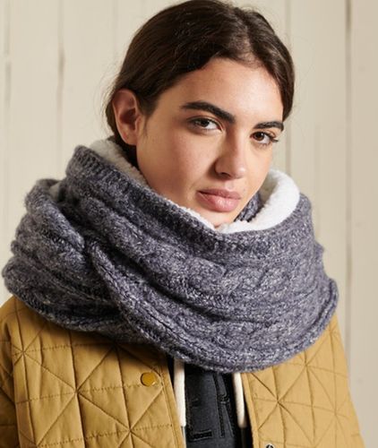 Damen Tweed-schlauchschal mit Zopfmuster - Größe: One Größe - Superdry - Modalova