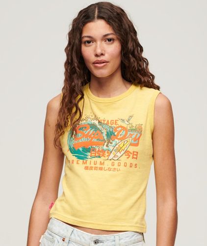 Damen Schmales LA Vintage Trägerhemd mit Logo-grafik - Größe: 34 - Superdry - Modalova
