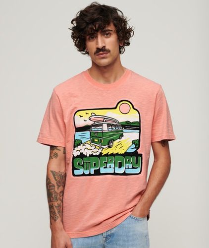 Herren Locker Geschnittenes T-shirt mit Neon-reisegrafik - Größe: S - Superdry - Modalova