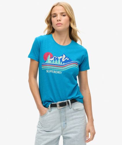 Damen Figurbetontes Outdoor-T-Shirt Gestreift, Größe: 40 - Superdry - Modalova