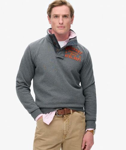 Herren Vintage Athletic Sweatshirt mit Halber Knopfleiste - Größe: L - Superdry - Modalova