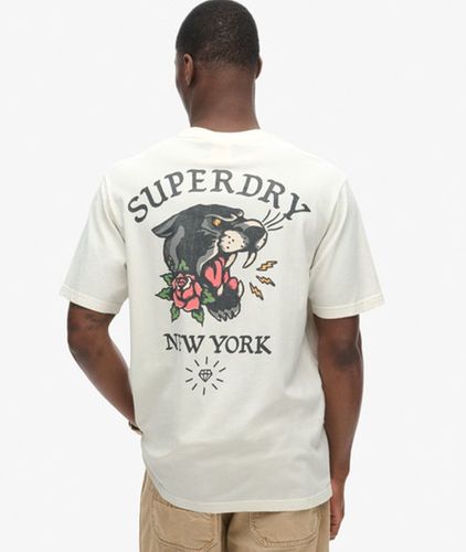 Herren Locker Geschnittenes T-shirt mit Tattoo-grafik auf der Rückseite - Größe: L - Superdry - Modalova