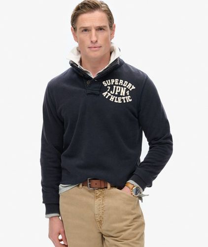 Herren Vintage Athletic Sweatshirt mit Halber Knopfleiste - Größe: S - Superdry - Modalova