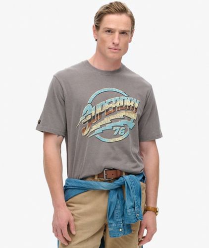 Herren T-shirt mit Rockband-grafik im Stil der 70er - Größe: S - Superdry - Modalova
