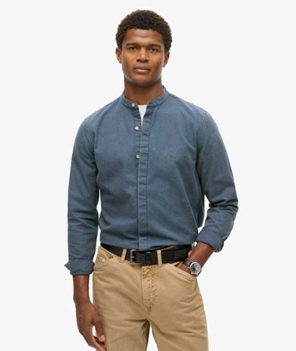 The Merchant Store - Chemise Indigo à col Tunisien Taille: S - Superdry - Modalova