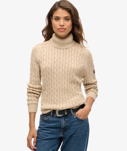 Damen Lässiger Rollkragenpullover mit Zopfmuster - Größe: 36 - Superdry - Modalova