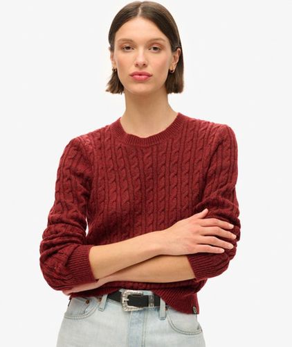 Damen Figurbetonter Rundhalspullover mit Zopfmuster - Größe: 40 - Superdry - Modalova