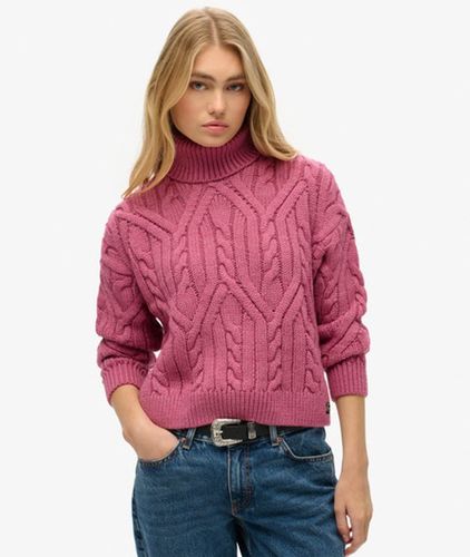 Damen Polo-strickpullover mit Zopfmuster - Größe: 44 - Superdry - Modalova