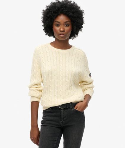 Damen Lässiger Zopfmuster-pullover - Größe: 36 - Superdry - Modalova