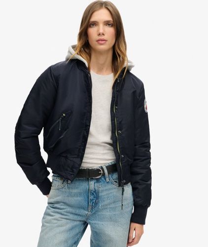 Damen Bomberjacke mit Kapuze Logo-Druck, Größe: 40 - Superdry - Modalova