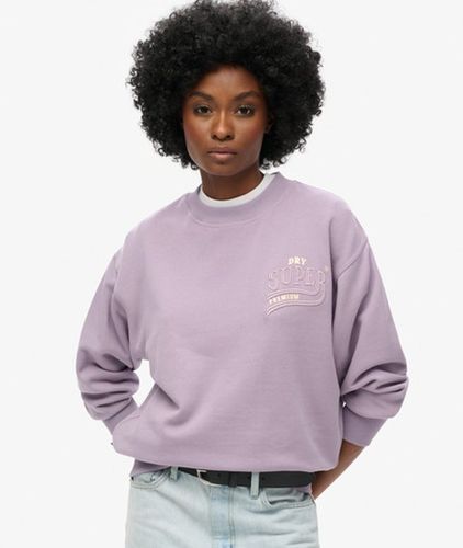 Damen Luxuriöses, Lockeres Sweatshirt in Metallic-optik - Größe: 38 - Superdry - Modalova