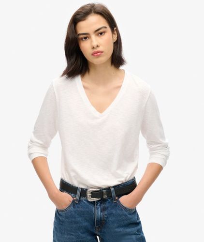 Damen Langärmeliges Jersey-oberteil mit V-ausschnitt - Größe: 40 - Superdry - Modalova