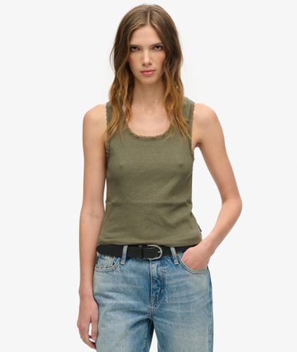 Damen Athletic Essentials Vintage Tanktop mit Spitzenbesatz - Größe: M/L - Superdry - Modalova